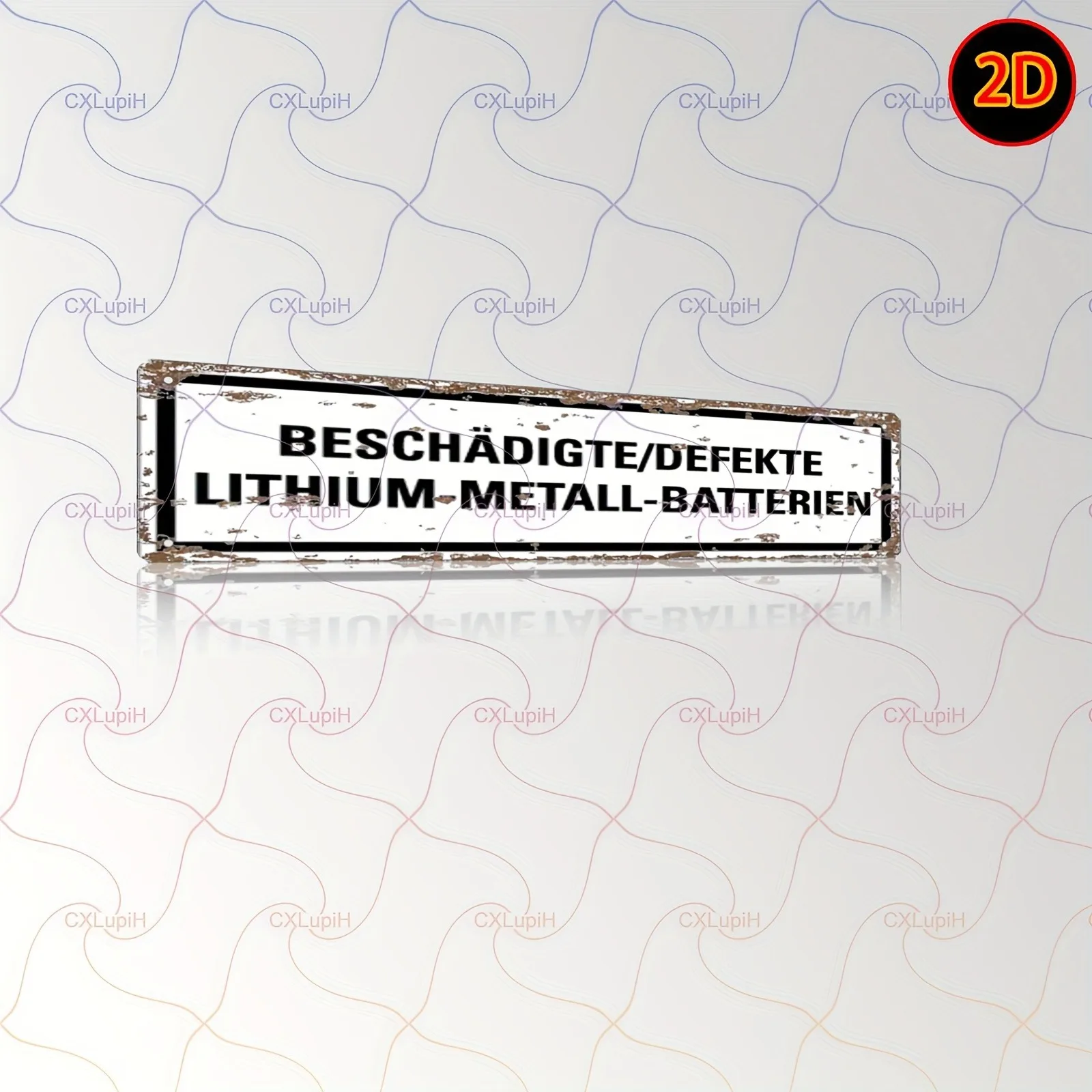 Custom Lithium Battery Warning Metal Sign Decor Only, Vintage Iron Wall Art Home Garage Workshop