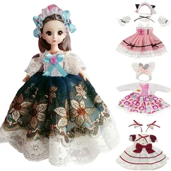 Fashion 30cm Doll Clothes 1/6 Bjd Doll Clothes Lolita Style Princess Dress Up Clothes Accessories Toy Set