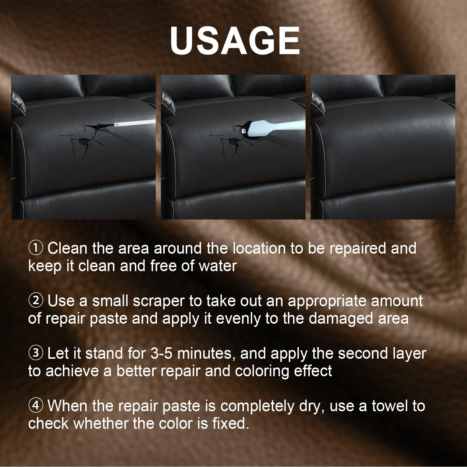 10-Farben-Set Leder-Reparatur-Gel für Auto und Sofa, Farbabstimmung und Aufarbeitung von Lederschrammen, Gel zur Wiederherstellung und Pflege von Autositzen – Detail 4