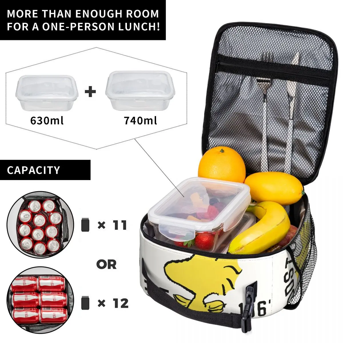 Office Woodstock Minimalist Durable Waterproof Thickened Handheld Peanuts Snoopy Bento Boxes For Women Food Container