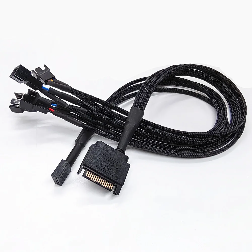 Computer Fan PWM Temperature Control SATA Line One Point Six SATA To 4pin Line One Drag Six Hub Packet Network Production
