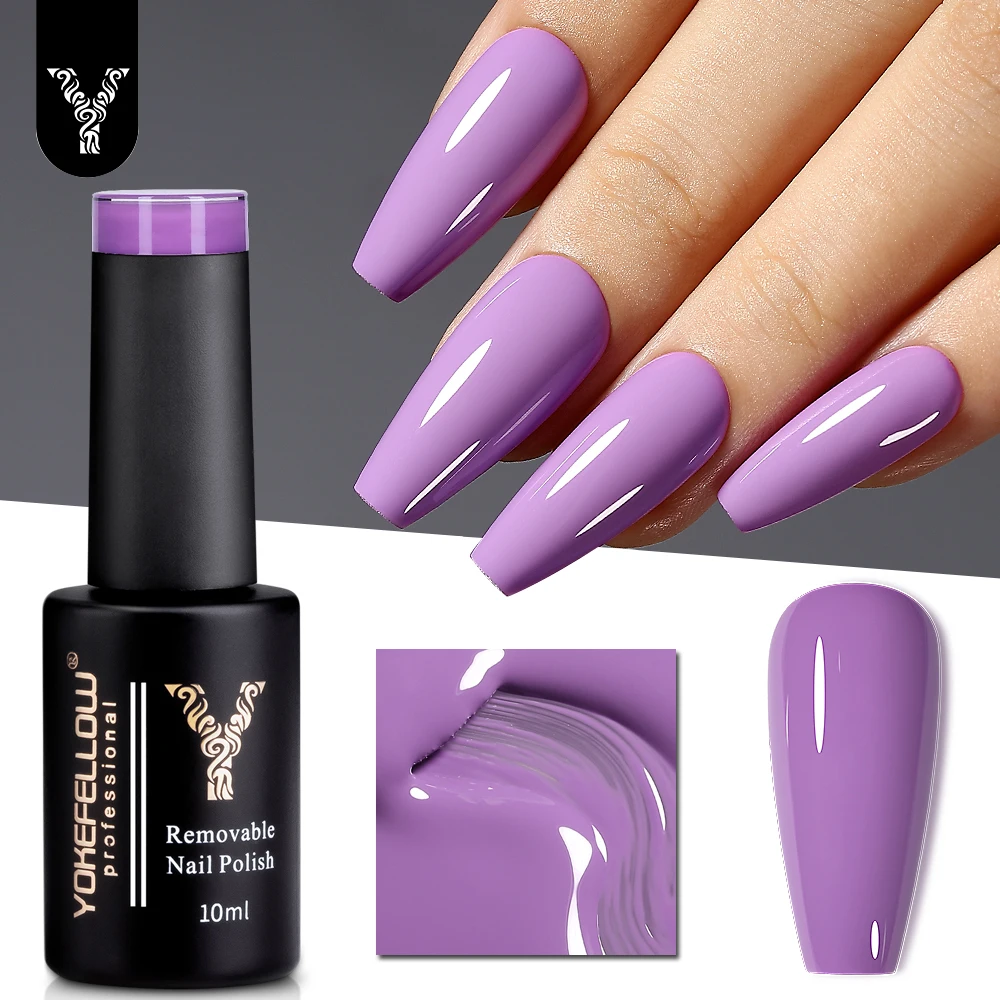 

YOKEFELLOW Gel Nail Polish 10ML AB076 Purple Gel Polish Soak Off UV LED Gel Varnish 122 Colors Nail Art Manicure Gifts for Women