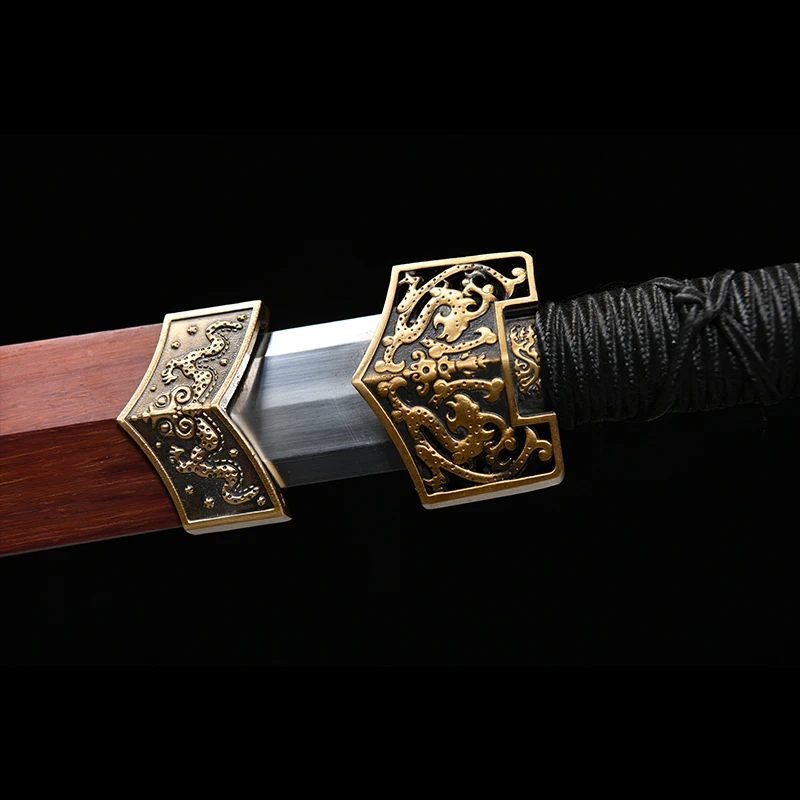 Chinese Han Dynasty Sword,Forged High Manganese Steel,Redwood Saya,107cm Full‑Size Traditional Swords,Training Display Prop
