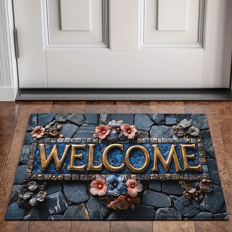

2025 NEW 3D Luxury Vintage Home Entrance Door Mat Room Rugs for Bedroom Hallway Floor Foot Bath Mat Doormat Custom Washable영빈석