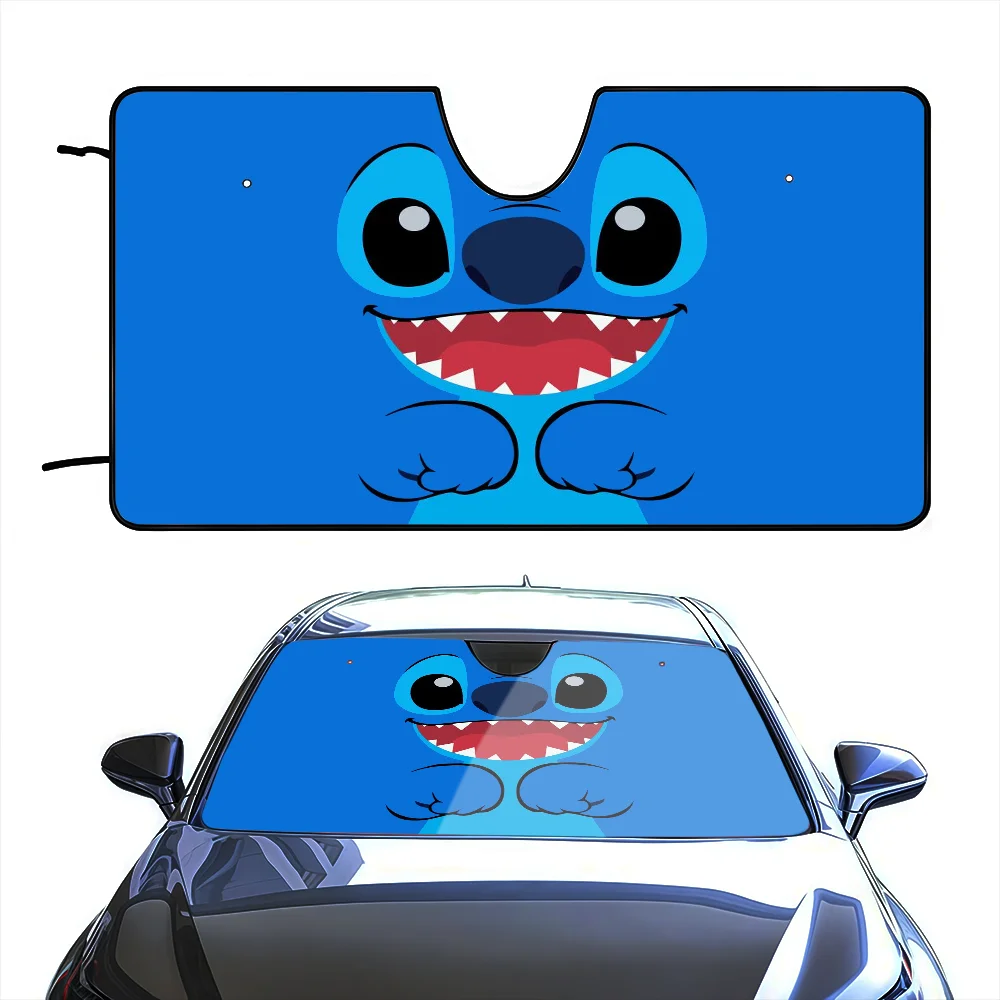 Cartoon S-stitchS Cute Funny Car SunShade Windshield Anti-UV Car Window Windscreen Cover Sun Shade Auto Visor