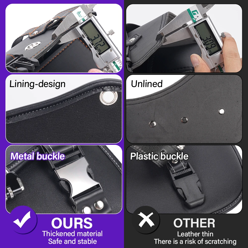 Wasserdichte Motorrad-Satteltasche mit Zahlenschloss, Diebstahlschutz, Schwarz, Universelle Große Kapazität, Aufbewahrungstasche für Harley, Yamaha, Suzuki – Detail 6