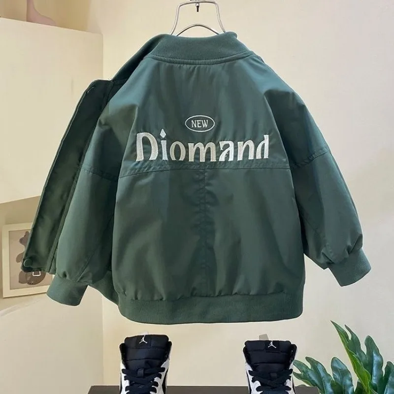 2025 New Boys Baseball Jacket Spring Fall Tween Sporty Baseball Trends Coat