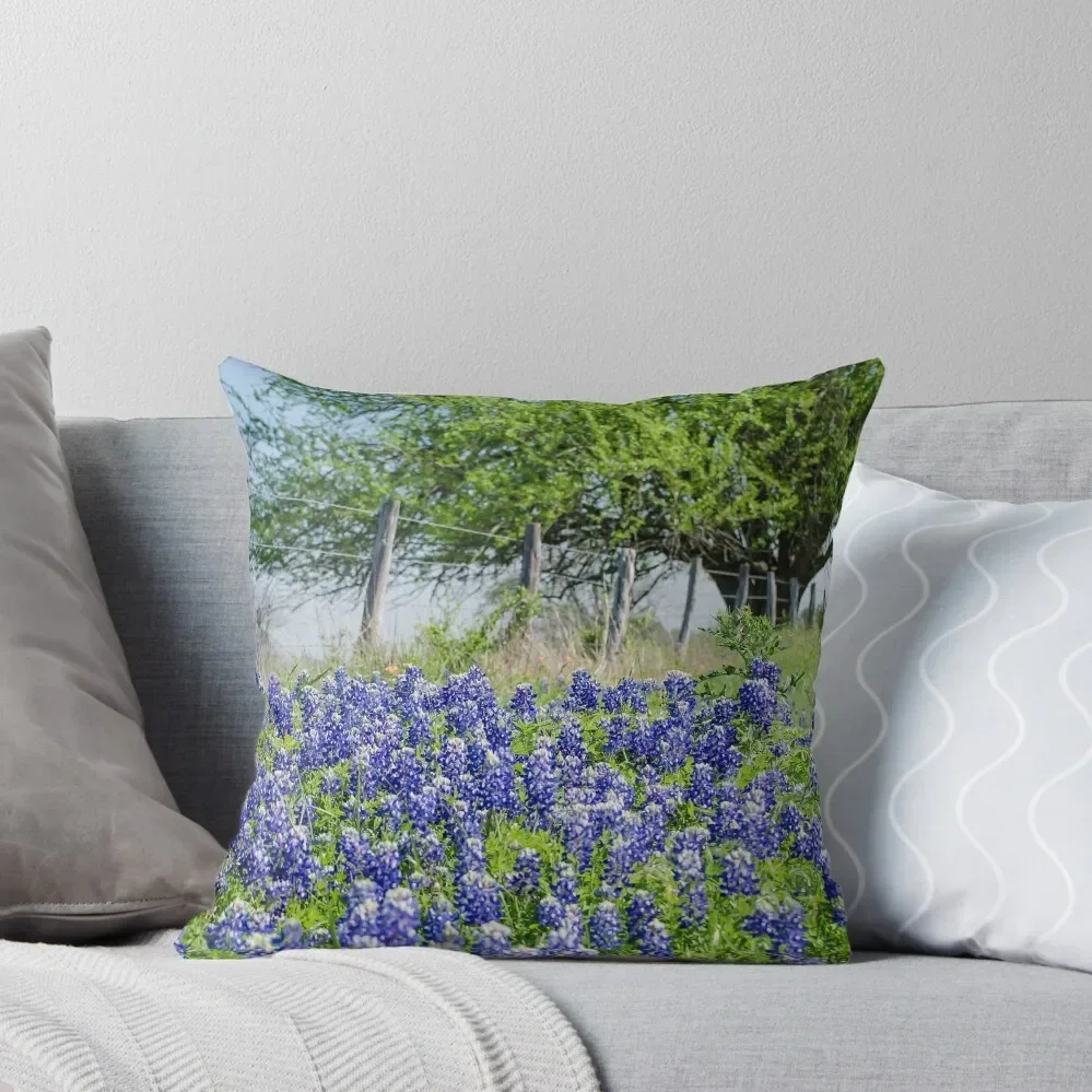 Texas Blue Bonnets Throw Pillow autumn decoration Decorative Cushions For Living Room New year pillow