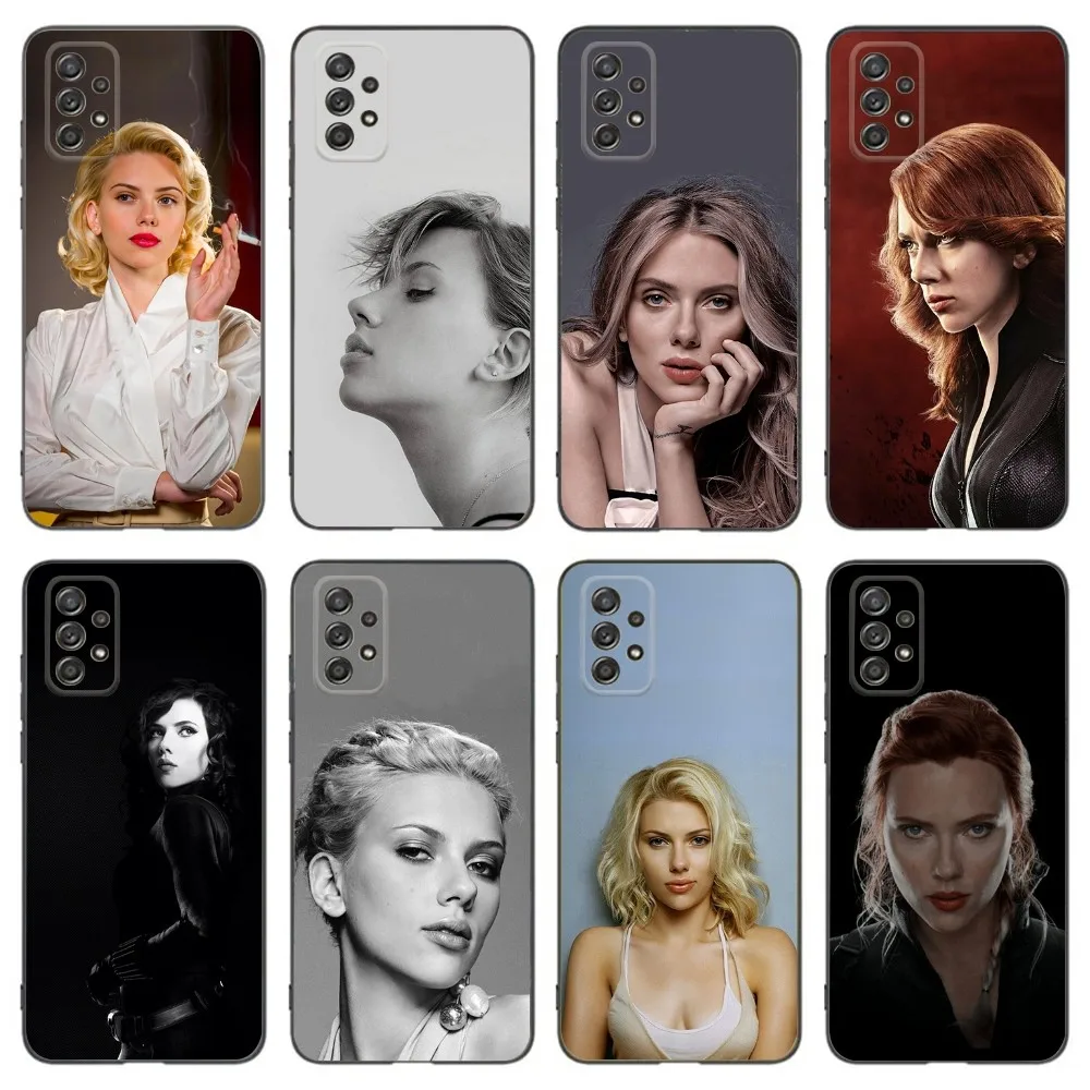 S-Scarlett Johansson Phone Case For Samsung Galaxy A13,A21s,A22,A31,A32,A52,A53,A71,A80,A91 Soft Black Phone Cover