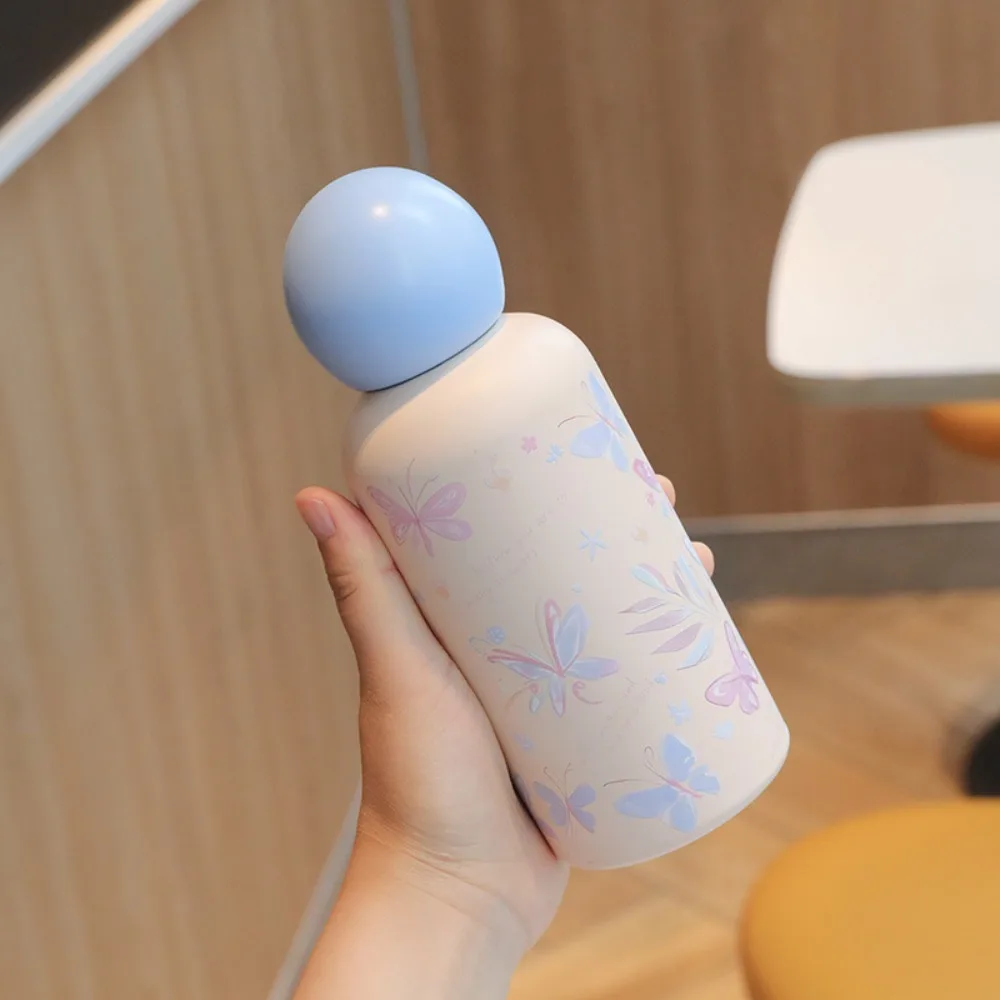 

Portable Spherical Lid Thermos Cup 304 Stainless Steel Double Wall Insulated Bottle 400ml Vacuum Cup Kids