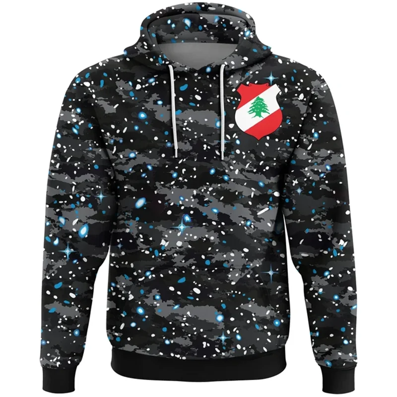 The Republic Of Lebanon Map Flag Graphic Sweatshirts National Emblem Cedrus Deodara Hoodies For Men Clothes Casual Women Hoody