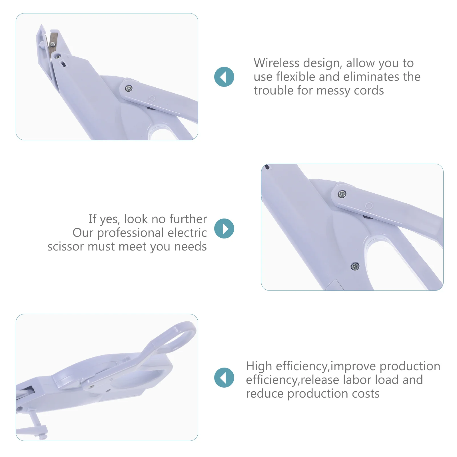 

Tailor Scissor Scissors Cordless Handheld Fabric Cutter Adjustable 2.5Mm Tailor Sewing Tool White