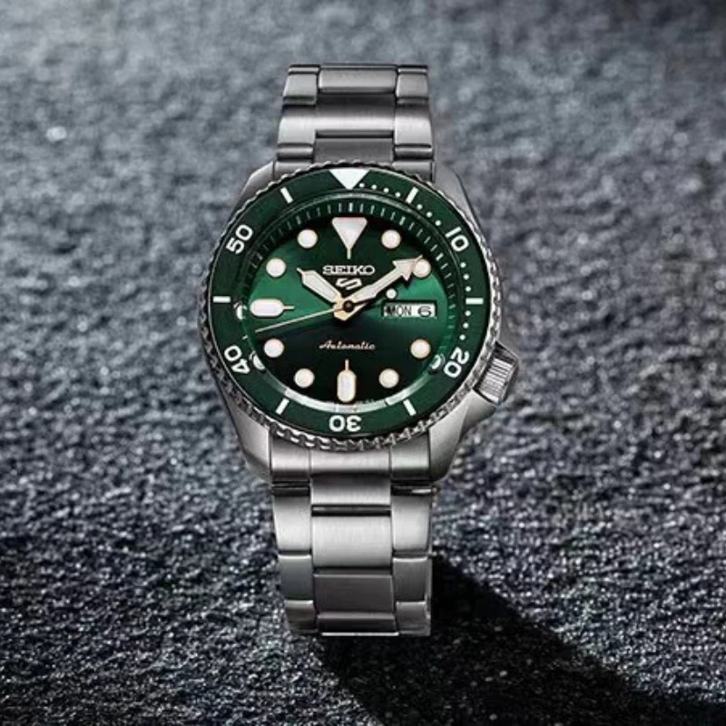 جديد الأصلي ساعة Seiko SRPD53K1 Seiko 5 سلسلة للرجال الساعات التقويم مقاوم للماء سوار فولاذي ساعة اليد المستديرة للتدوير