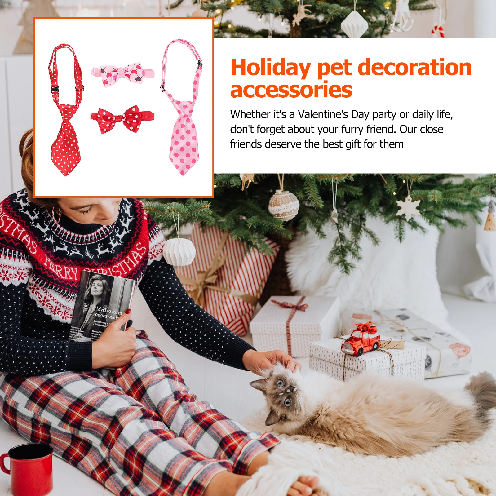 

2Sets Festival Pet Bow Tie Accessories Valentine's Day Party Dog Cat Neckties Decorative Lovely Costume Prop Party Pet Neckties