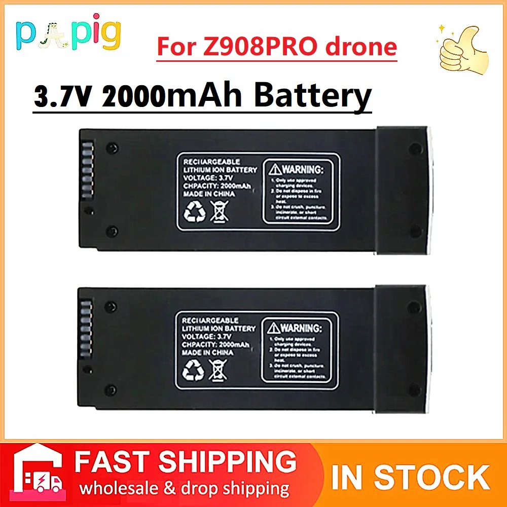 Z908 Pro แบตเตอรี่ dron สูงสุด3.7V 2000mAh สำหรับ Z908ดั้งเดิมมอเตอร์ไร้แปรงถ่าน Z908Pro ชิ้นส่วนอุปกรณ์เสริมโดรนโดรน RC