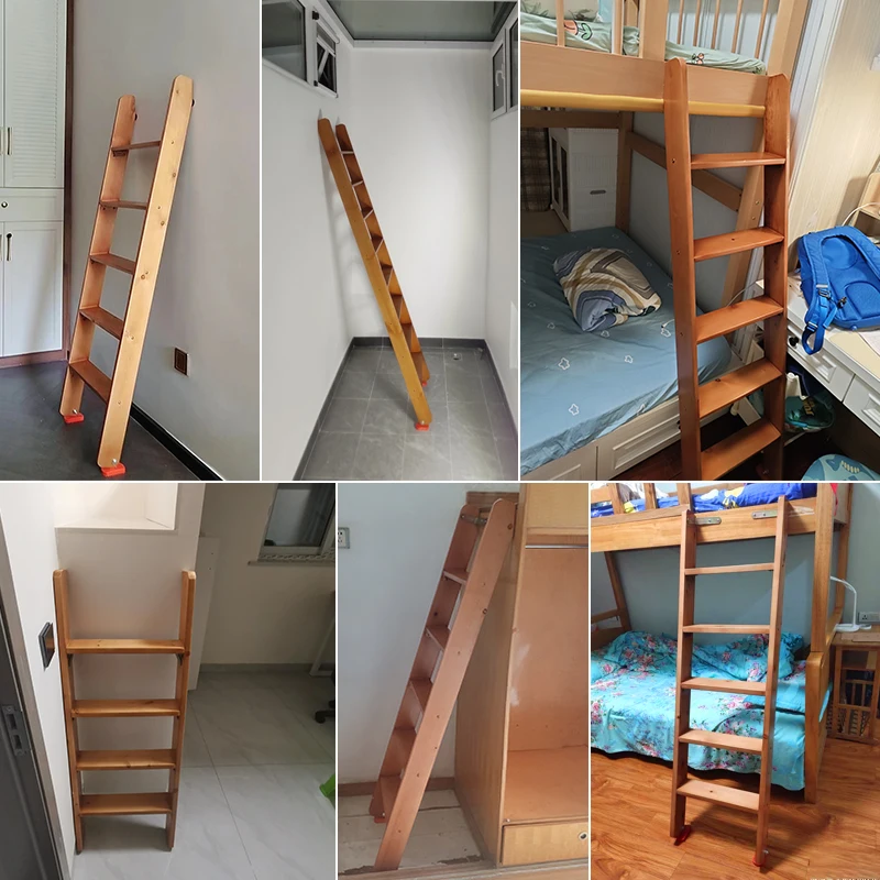 Wooden Straight  Dormitory bunkr Household upper and lower bed stairs Single ladder Attic stairs Solid wood m