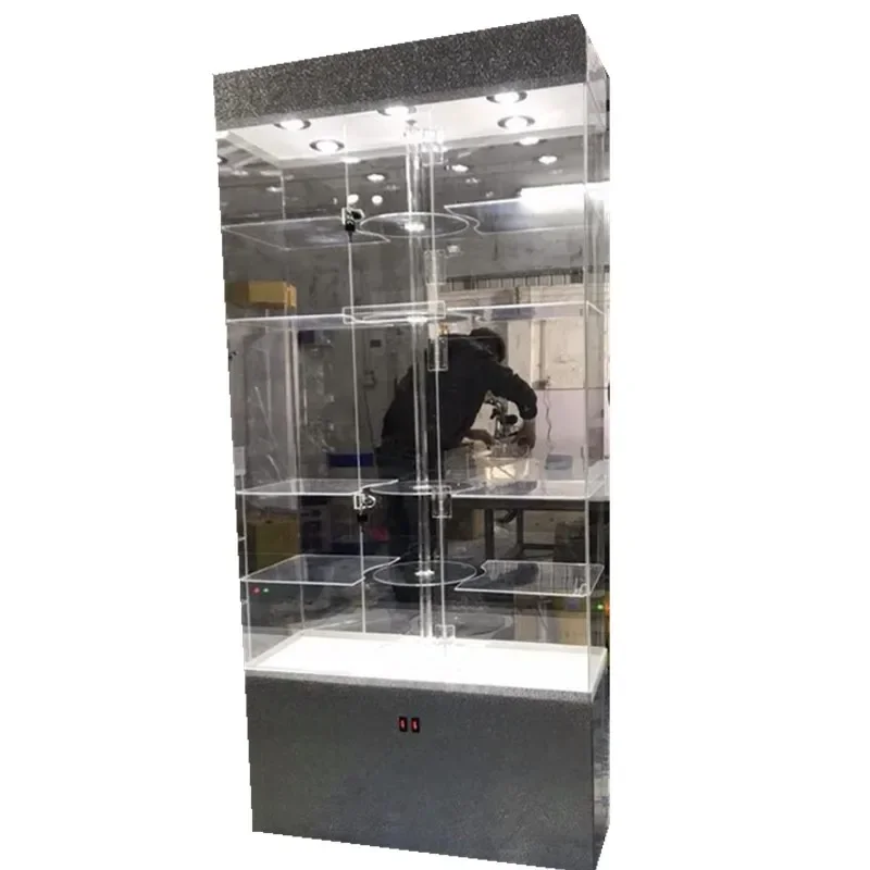 Genuine acrylic rotating display cabinet mobile phone jewelry boutique figure jade jewelry