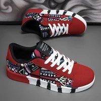 Nouvelles Chaussures de Skateboard Tendance pour Hommes – Baskets Décontractées Antidérapantes en Toile à Motifs pour la Marche en Extérieur – Zapatos Sportifs pour Homme 2