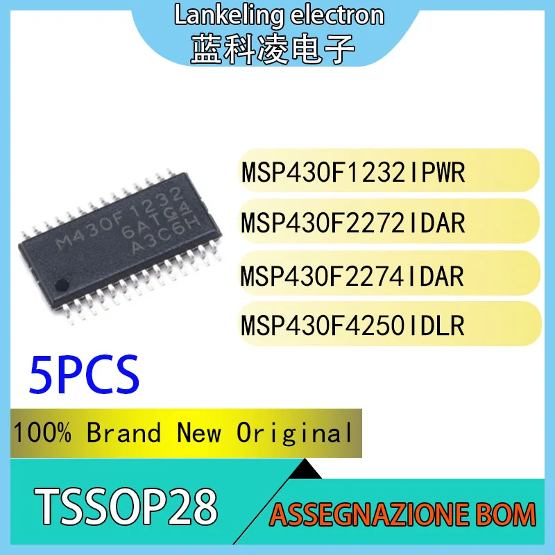 （5PCS）MSP430F1232IPWR MSP430F2272IDAR MSP430F2274IDAR MSP430F4250IDLR 100% Brand New Original Chip IC TSSOP