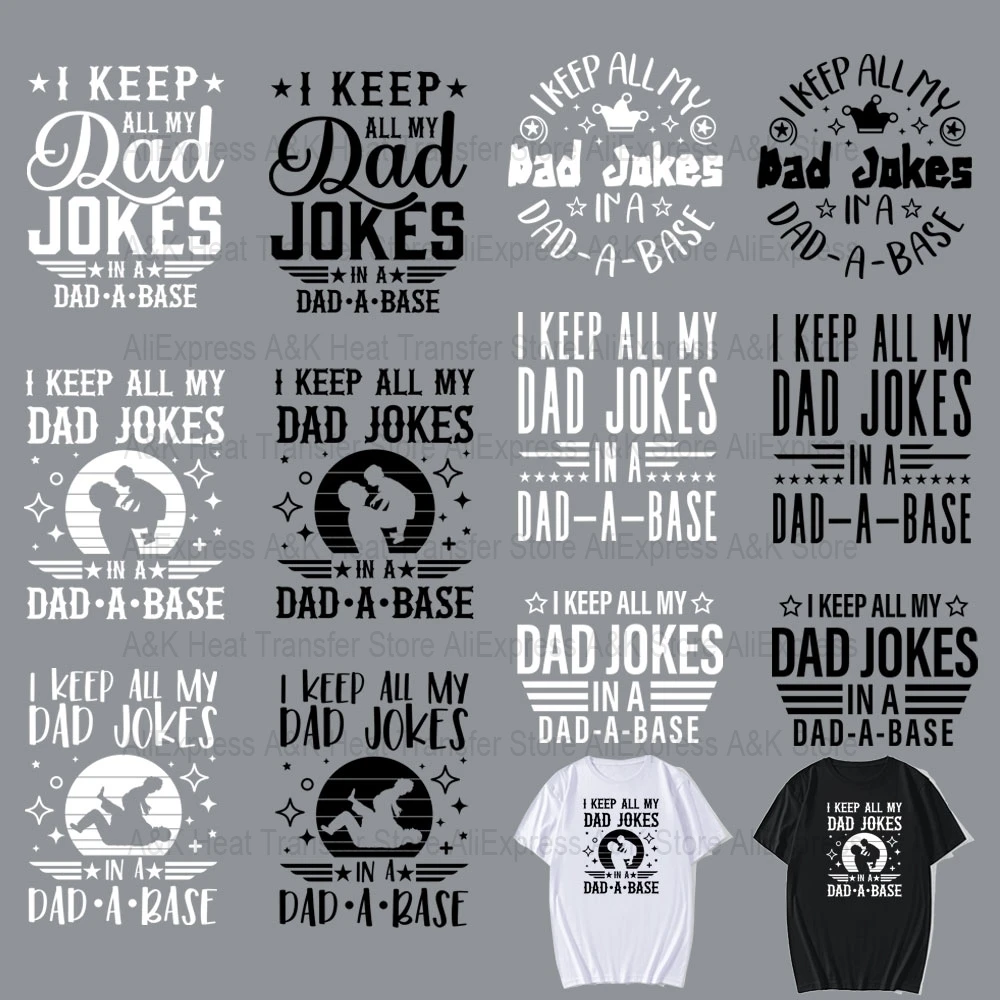 

Father's Day Patches For Clothes DIY For Bonus Dad Father Thermo Stickers T-Shirt Heat Transfer Mom Baby Parches Iron Transfer