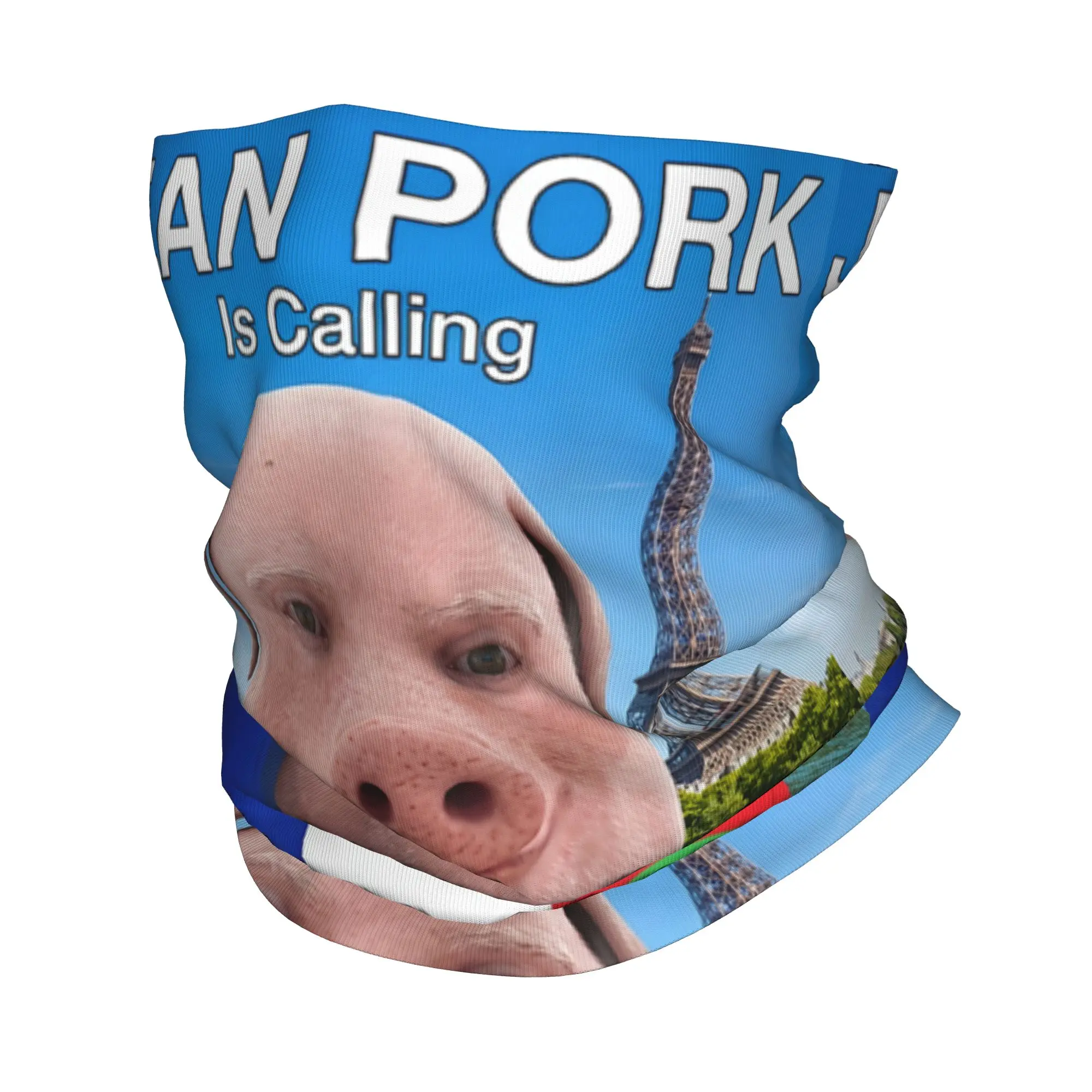 Jean John Pork is Calling Brainrot Meme Bandana Neck Gaiter Printed France Balaclavas Mask Scarf Headband Hiking Unisex Adult
