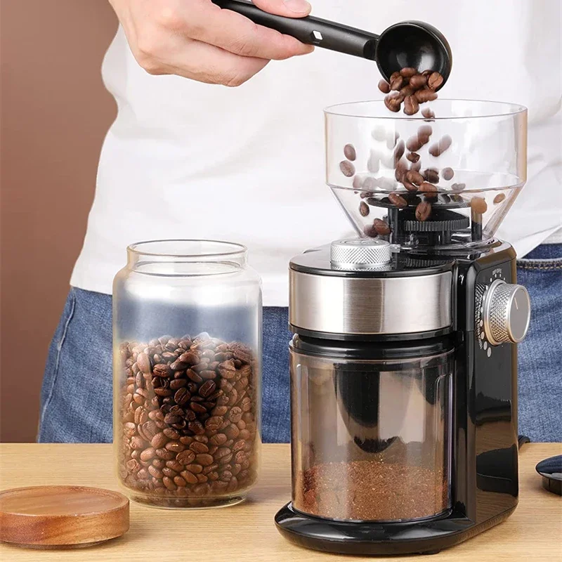 Electric Coffee Grinder 18 Level Adjustable Burr Mill Coffee Bean Grinder High Speed Espresso Coffee Grinding Machine for Office