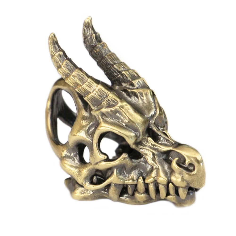 

Jaw Openable Brass Dragon Skull Pendant BR51