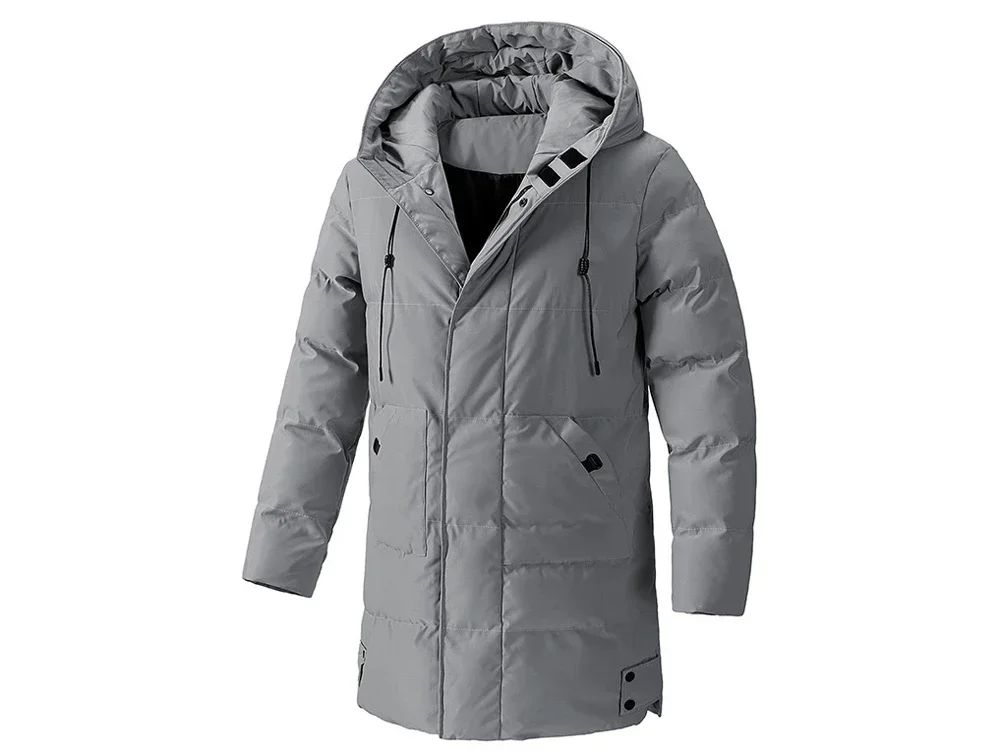 Men's Winter Hooded Puffer Parka Plus Size 7XL 8XL Thermal Warm Windbreaker Coat Mid-Long Heavyweight Casual Outdoor Jacket