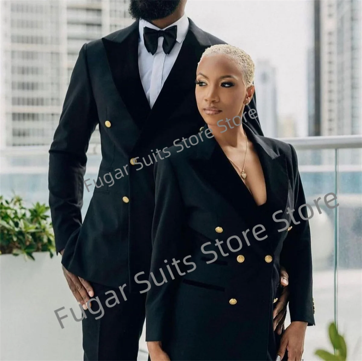 

Luxuly Black Wedding Men Suits Slim Fit Peak Lapel Party Groom Formal Tuxedos 2 Piece Sets Business Male Blazer Costume Homme