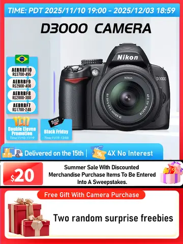 Nikon D3000 D3100 D3200 D3300 3500 APS-C appareil photo SLR numérique photographie de prolifération professionnelle 24.16MP caméras vidéo HD (utilisé)