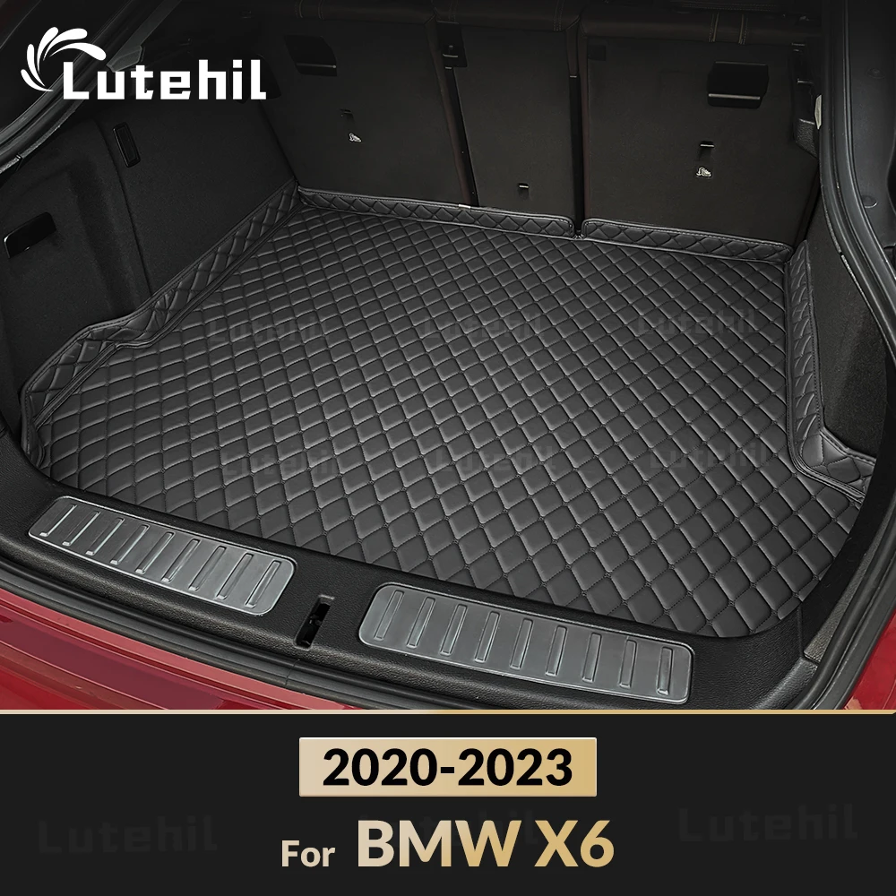 

Высококачественный кожаный коврик в багажник автомобиля для BMW X6 2020-2023 21 22, водонепроницаемый задний багажник с высокой стороны, ковер, аксессуары для хвоста автомобиля