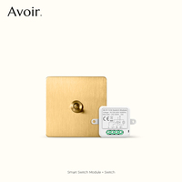 Avoir Tuya Smart Life Home Control Mini Wifi Module Wireless Gold Light Switches 1-4 Gang 2 Way Alexa Rocker Toggle Switch 220V