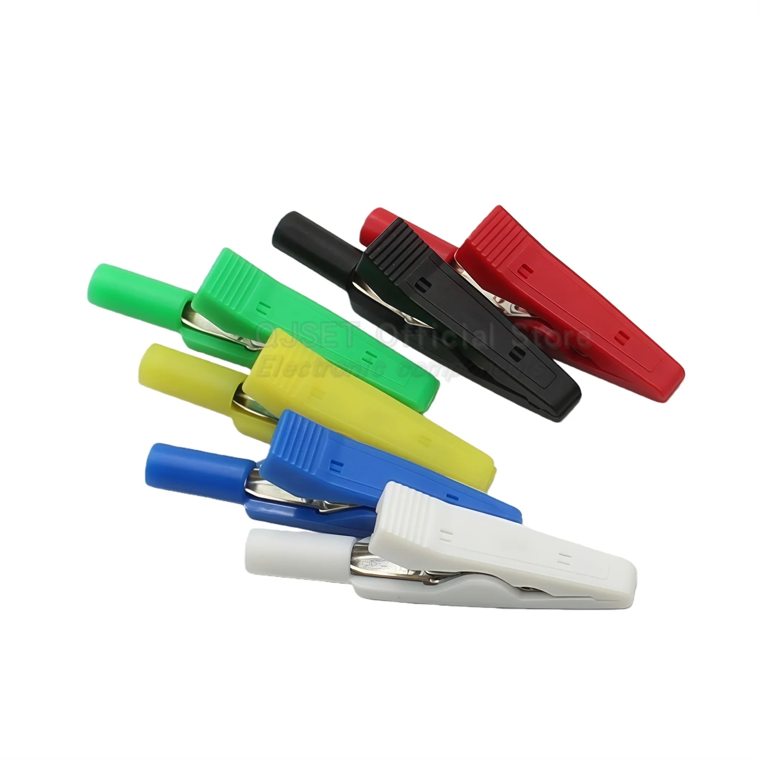 6pcs/1set Pure Copper 2mm Insulated Alligator Clip 60V10A Medical Electrode Clips Multimeter Pen-Style Probe Test Clips 2mm Jack