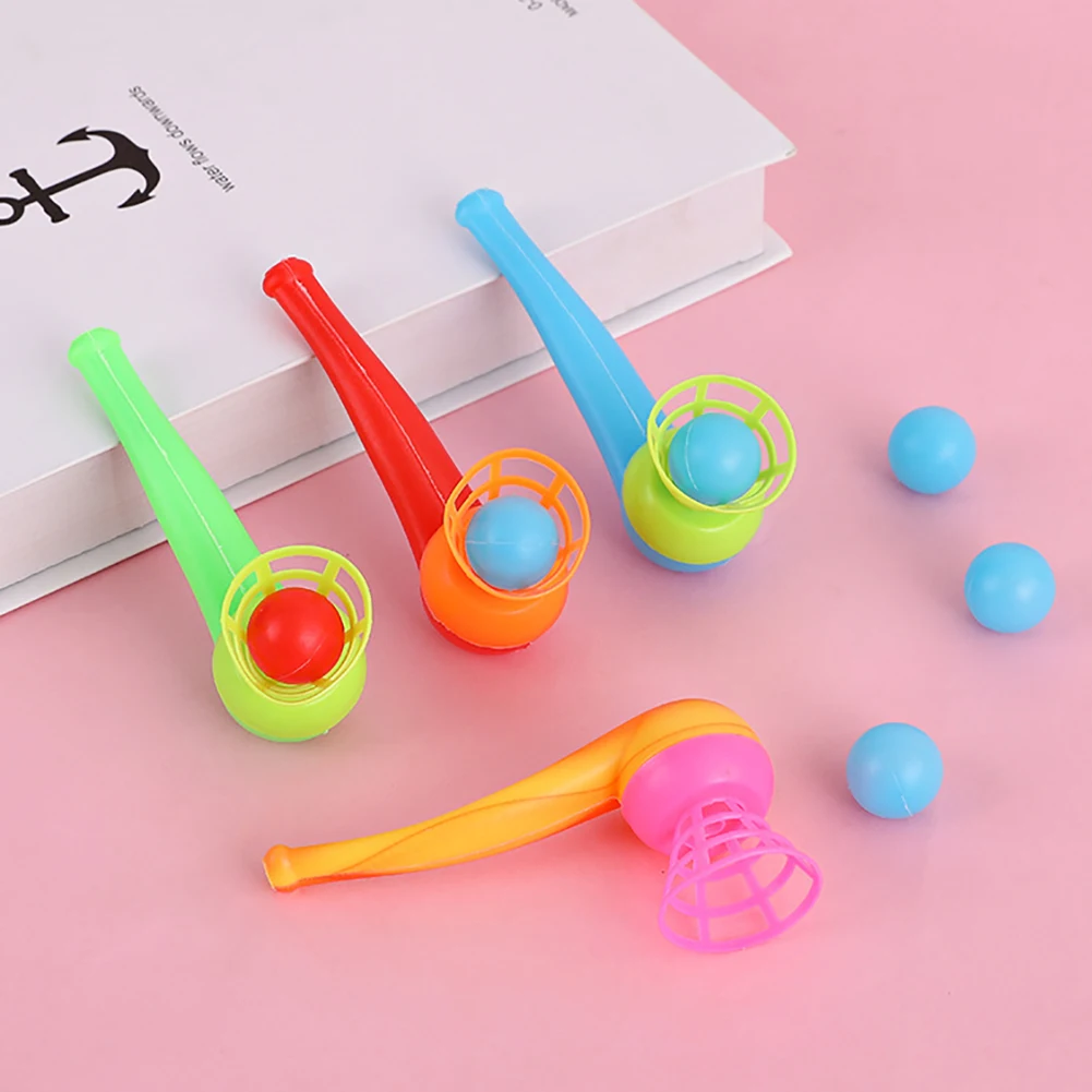 Kids Magic Tricks Floating Blow Balls Tube Toy Traditional Plastic Suspension Blowing Ball Recall Children Classic Toys Gifts