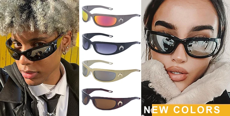 2026 Neue Rechteckige Sonnenbrille für Damen und Herren Vintage Outdoor Radsport Hip-Hop Punk Sonnenbrillen Y2k Brillen – Detail 1