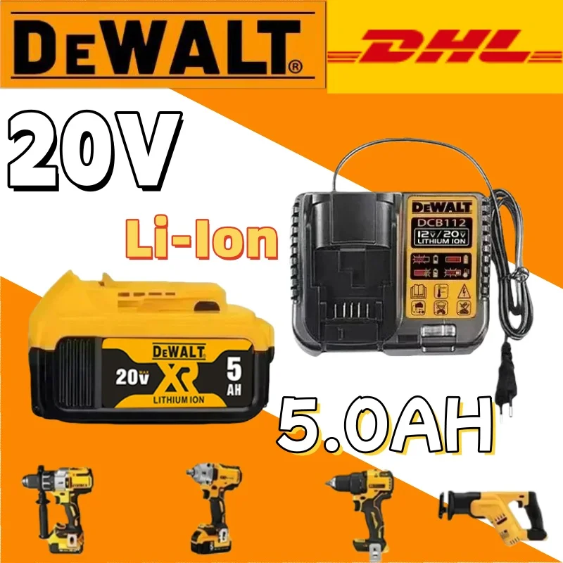 Dewalt Original Battery 20V 5AH For DCB182 DCB200 DCB606 dewalt Cordless Drill outillage Power Tool 