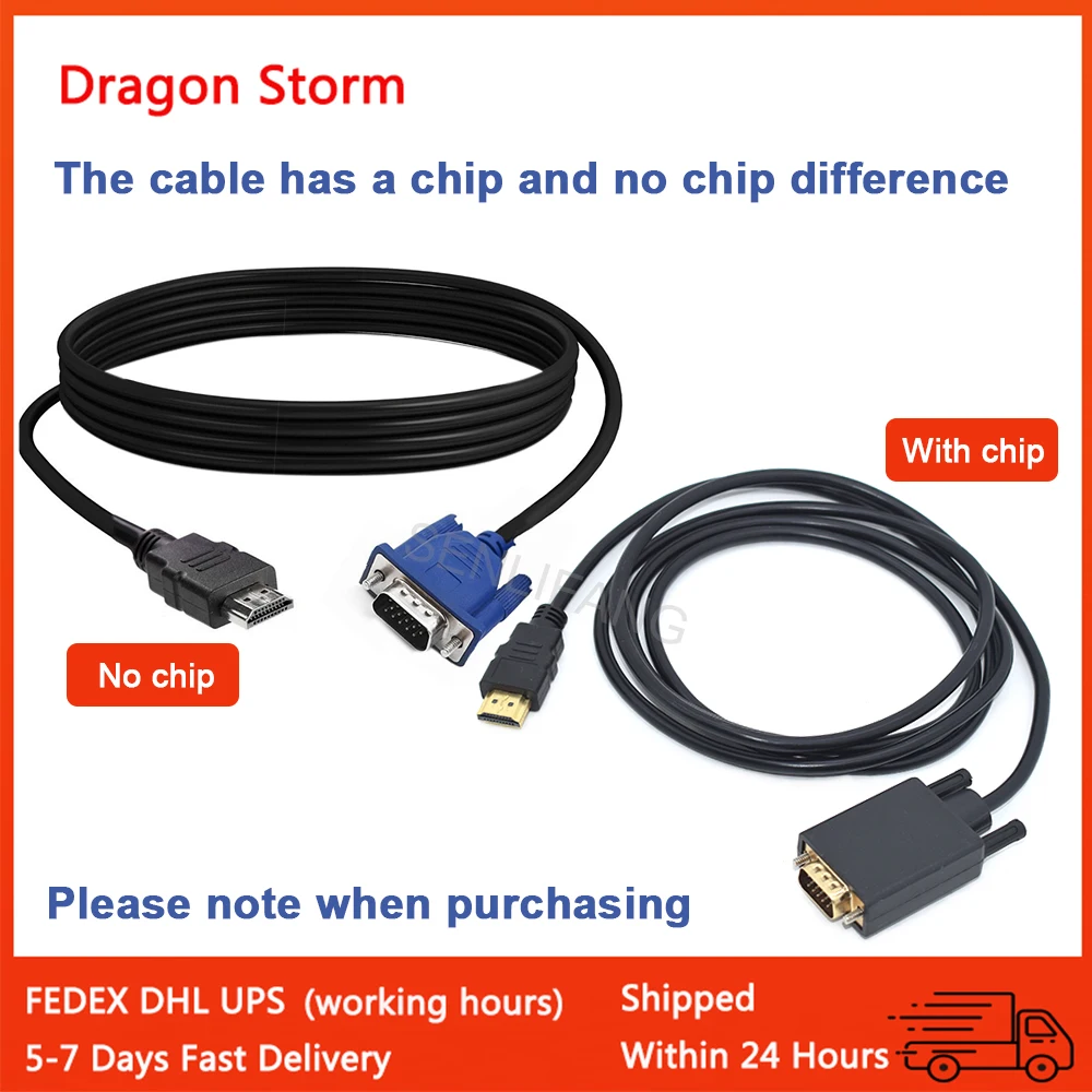 Kabel zu VGA-Kabel Dropshipping-Stecker rutsch festes Design Anti-Verschleiß-HDMI-kompatibel zu VGA 1080p HD mit Audio-Adapter kabel