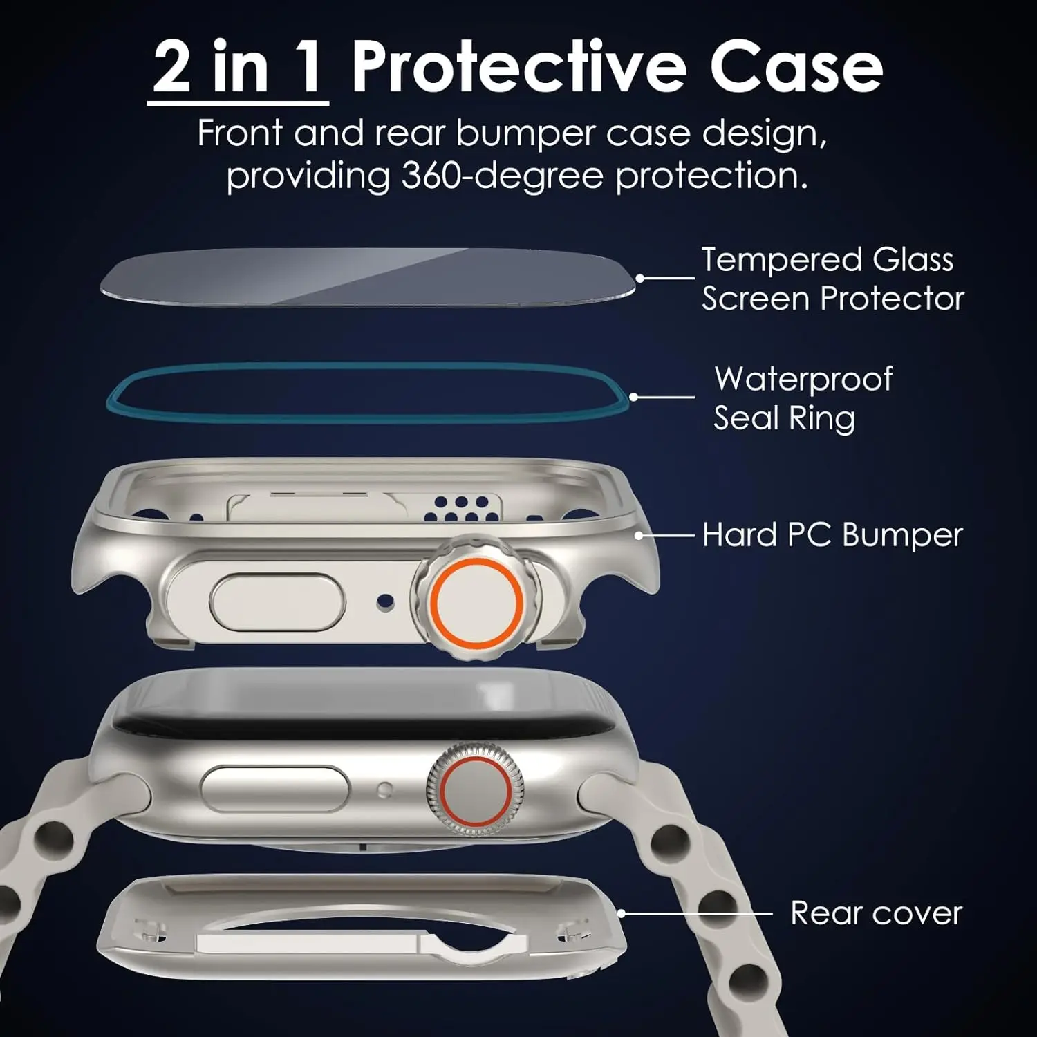 غطاء واقي للشاشة لساعة أبل 44 مللي متر 45 مللي متر 40 مللي متر 41 مللي متر حافظة صلبة من البولي كربونات لسلسلة iwatch 9 8 7 6 5 4 SE تغيير إلى Ultra #4