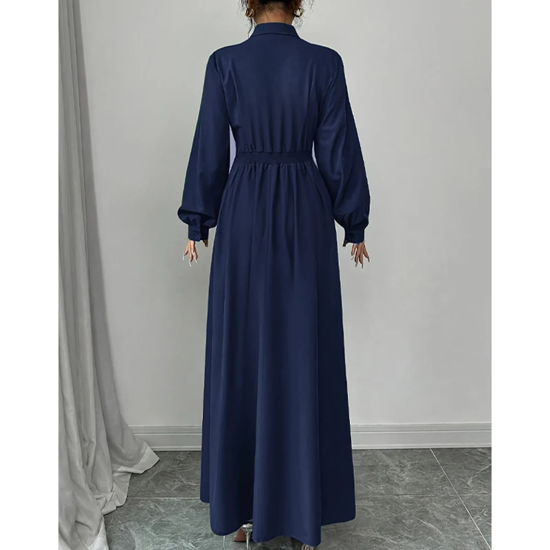 FFF.DUO herbst temperament Französisch Laterne Hülse Ballkleid Lange Kleider Elegante frauen einfarbig Hohe Elastische Taille Maxi Kleid