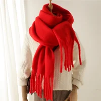 Winter Scarf for Women Cashmere Warm Solid Pashmina Blanket Wraps Female Thick Soft Bufanda Big Tassel Shawl Long Poncho Echarpe 6