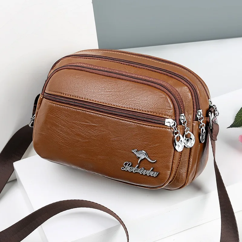 High Quality Soft Leather Purse Fashion Women Shoulder Messenger Bag Multi-pocket Wear-resistant Bag Luxury Ladies Handbag Sac