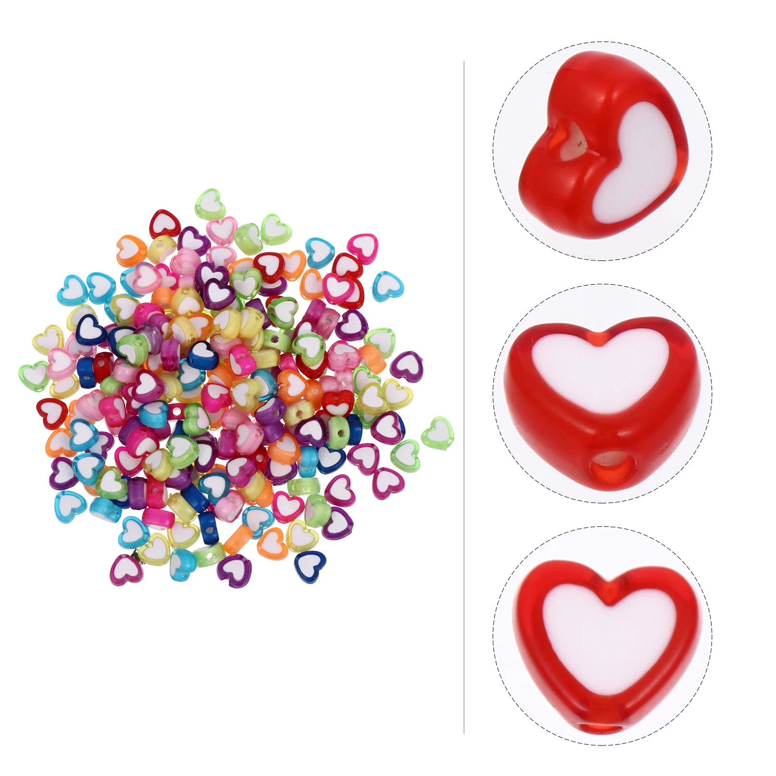 400 قطعة من الخرز على شكل قلب ملون DIY خرز فضفاض لصنع المجوهرات وقلادة وسوار حرفي للأطفال هدية نشاط للأطفال #4