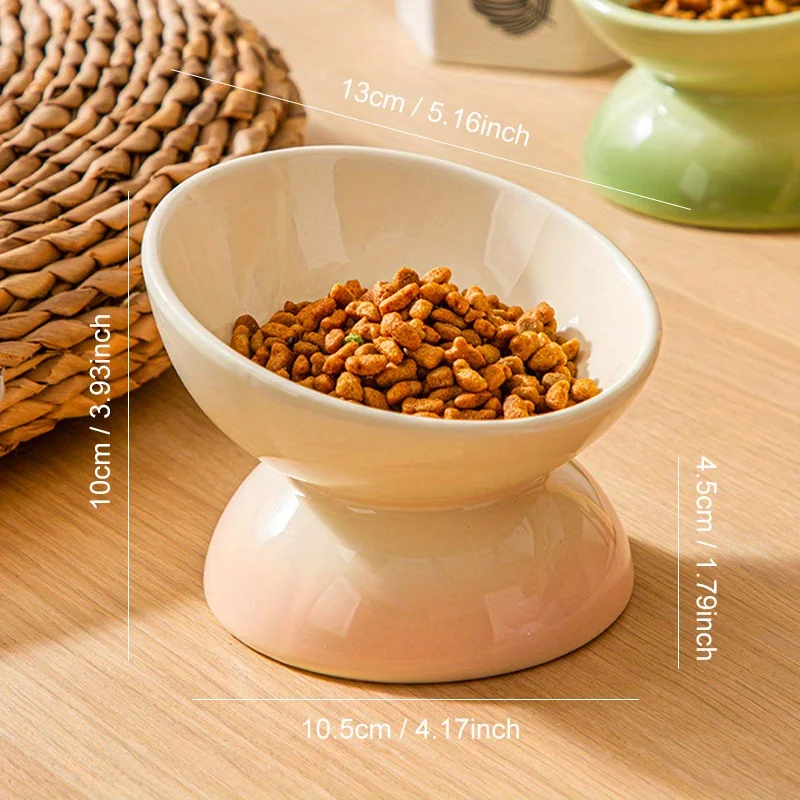 2er-Pack – Erhöhte Futter- und Wassernäpfe für Katzen und Hunde mit Farbverlauf, 15 ° Tilt – Anti-Vomiting erhöhte Futternäpfe für Haustiere, entwickelt zum Schutz der Halswirbelsäule – Detail 2