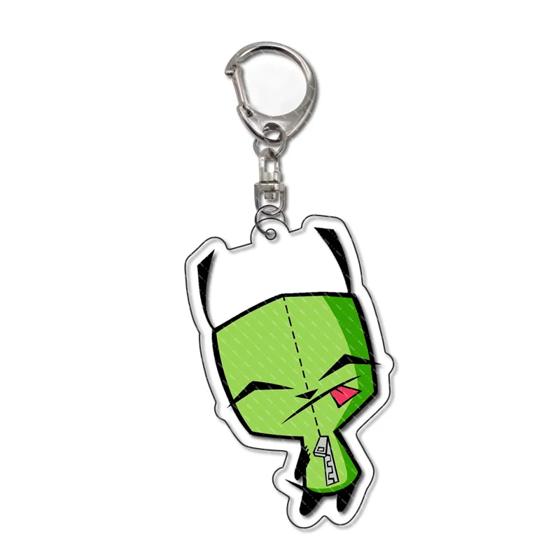 Invader Zim Keychain Clear Acrylic Key Chain Pendant Accessories Cartoon Key Ring