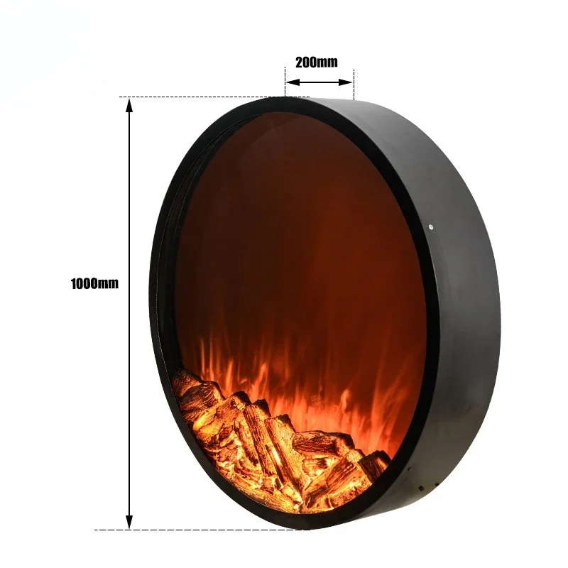 Luxury Living Room Electric Fireplace Artificial Fireplace LED Flame Decoration Round Electric Fireplace