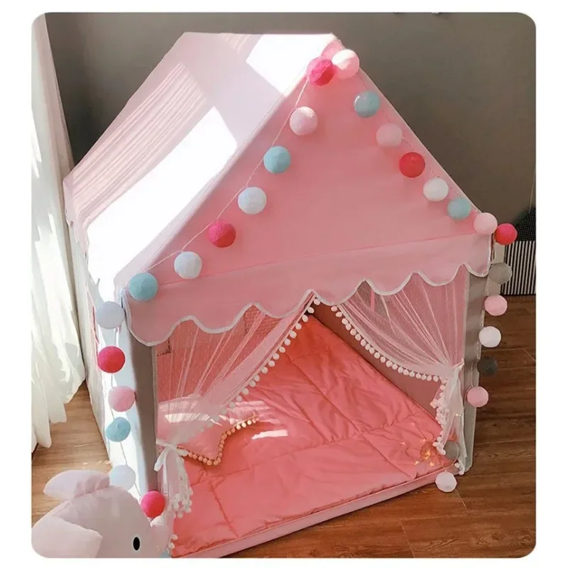Kinder-Spielzelthaus für den Innenbereich, tragbar, Prinzessin, rosa Kabine für Mädchen, Kinderheim, großes Feenspielhaus für Kinder