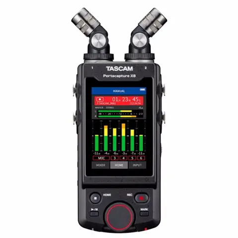 TASCAM Portacapture X8 high-res Multi-track Handheld Recorder 3.5-inch color touch with USB Audio Interface