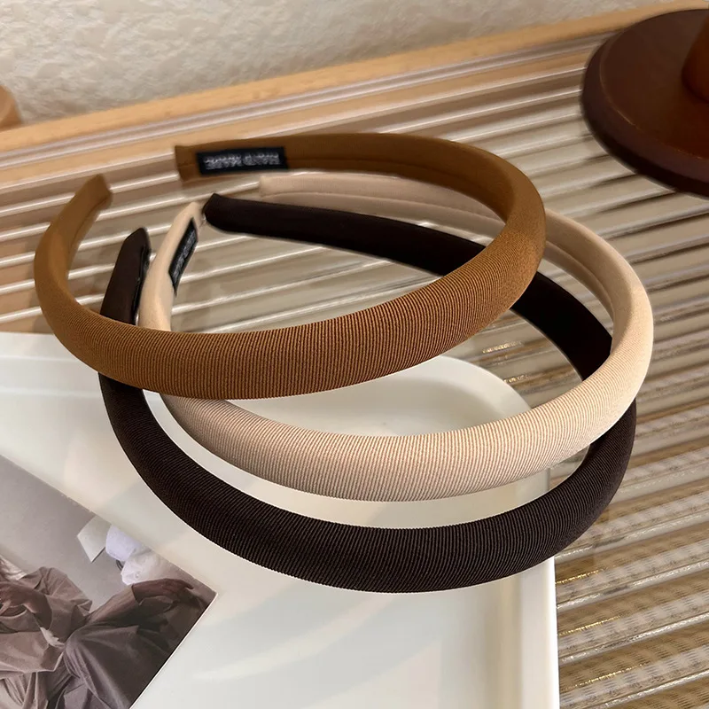 2023 New Retro Elegant Twill Thin Headband Solid Color Hair Hoop for Woman Girls Face Wash Hair Band Fashion Hair Accessories