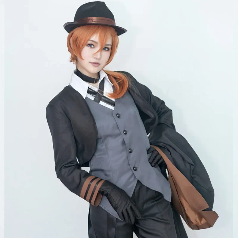 Uniformes de Cosplay pour Hommes, Tenues de ixde Palais Noble, Nakahara Chuya, Anime Japonais, Chiens errants, Costume, Vestes de Style Britannique