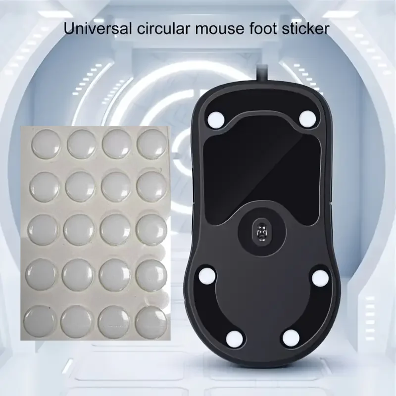 20pcs/pack Small Round Dots Mouse Feet Skates Universal DIY 6.5mm PTFE Smooth Wear-resistant Glides Speed Control